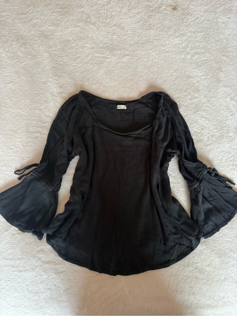 Hollister Black Bell Sleeve Tunic Top